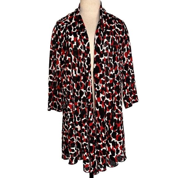 Ali Miles Burnout Leopard Mesh Cardigan Womens Medium Modern Colorful Chic - Picture 1 of 10
